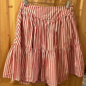 NWT Kimchi Blue red stripe cotton skirt size XS